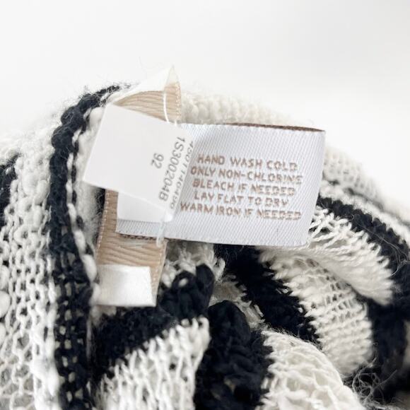 Chicos Darcy Drape Cardigan Sweater Black White Stripe Size Small - Picture 6 of 11